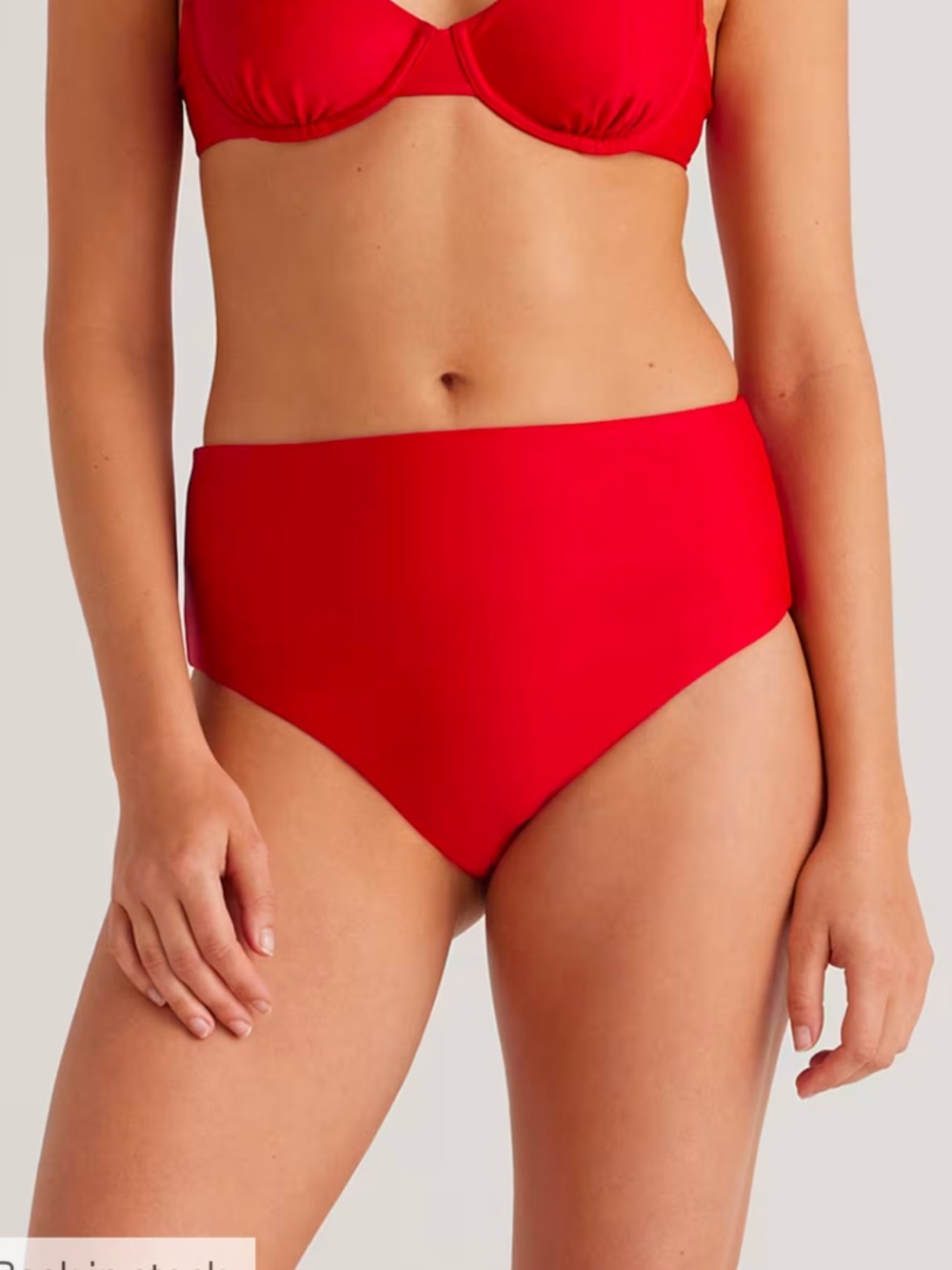 Quince Italian High Rise Bikini Bottom Cherry NEW